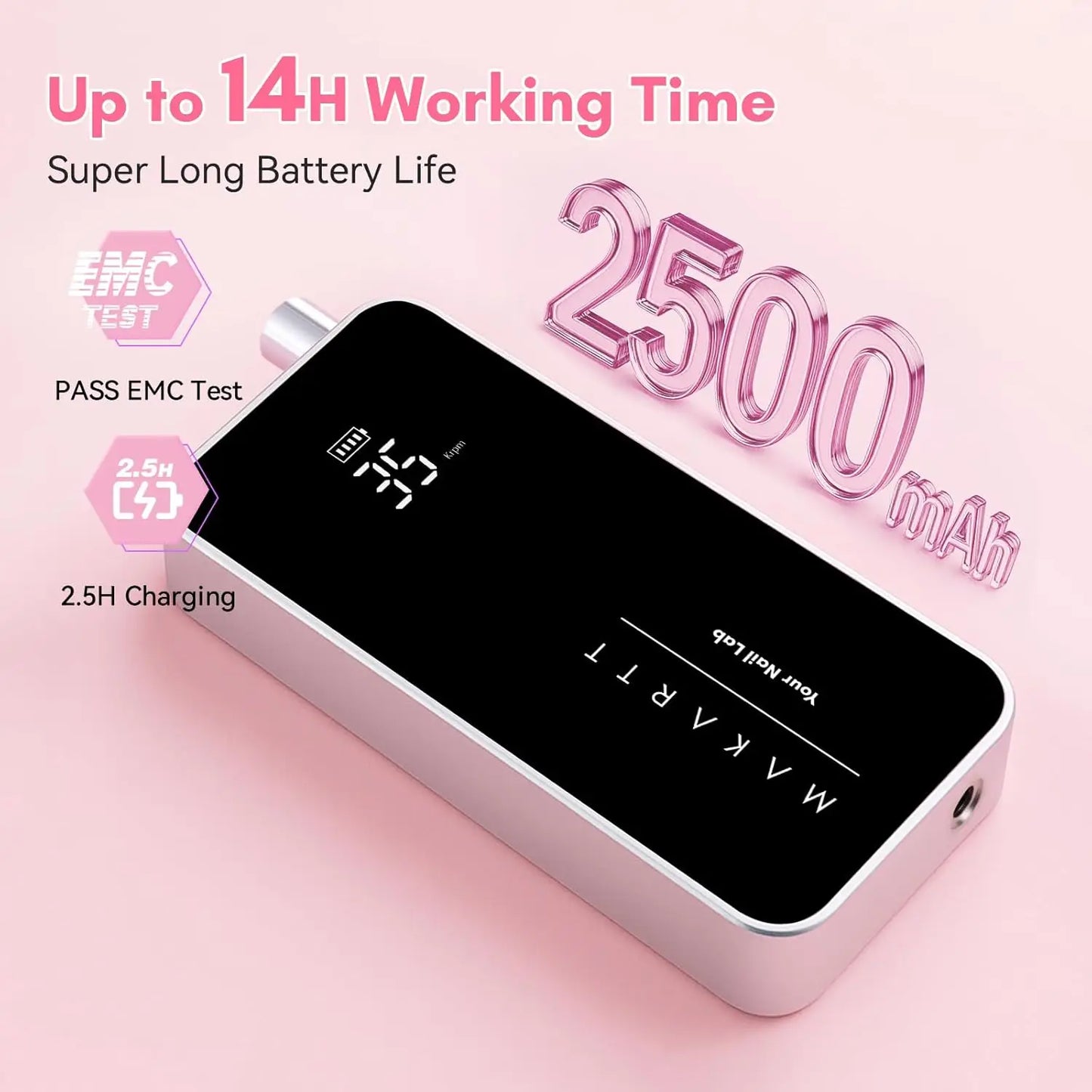 14H battery electric nail drill for salon and home