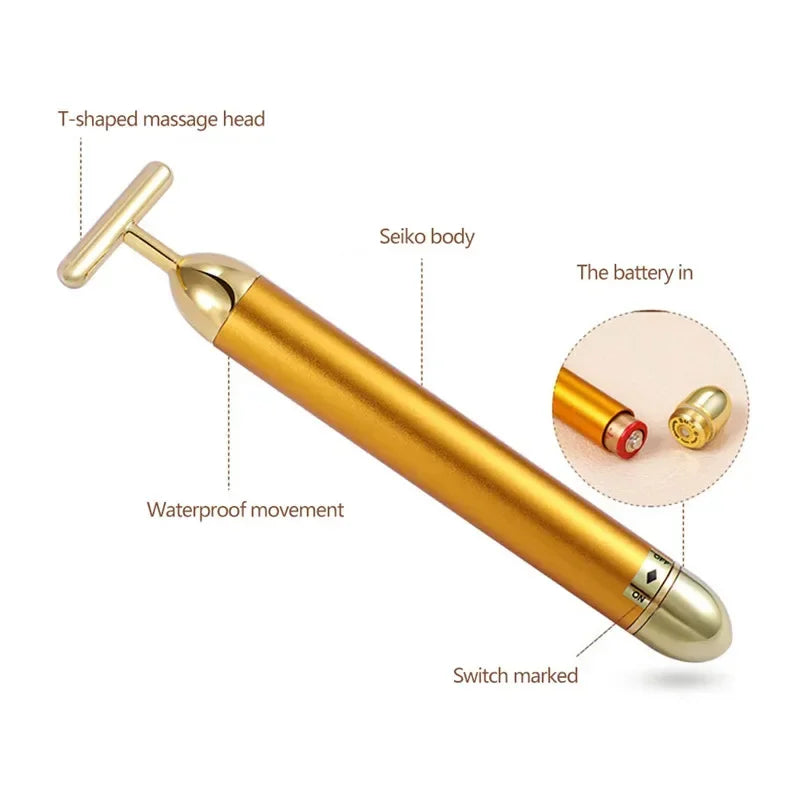 24K gold facial massager for firming and contouring