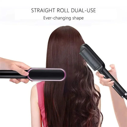 3-in-1 hair straightener negative ion comb for detangling and smoothing