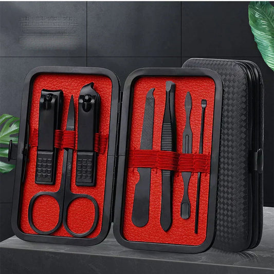 7pcs manicure nail clippers set professional grooming kit stainless steel