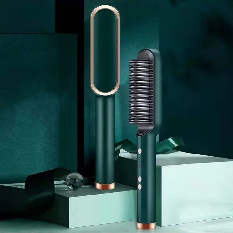 Close-up of negative ion hair straightener styling comb teeth