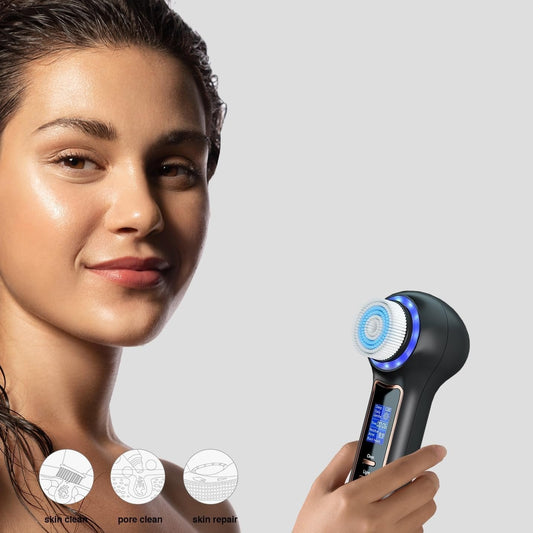 Face Scrubber Exfoliator with LCD Screen – Electric Facial Cleansing Brush and Blackhead Remover Pore Vacuum Cleaner