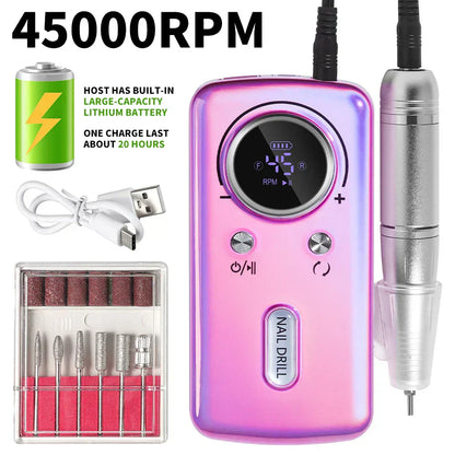 Electric Nail Drill Machine – Professional Cordless Nail File & Rechargeable Nail Drill