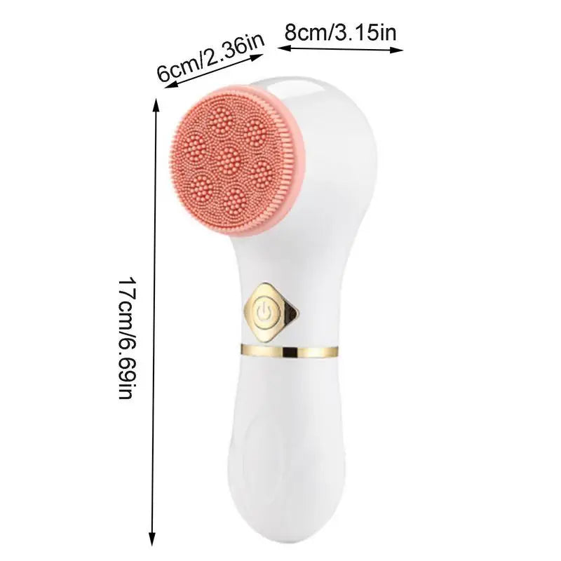 Electric Facial Cleansing Brush – 3-in-1 Silicone Face Cleansing & Massage Machine