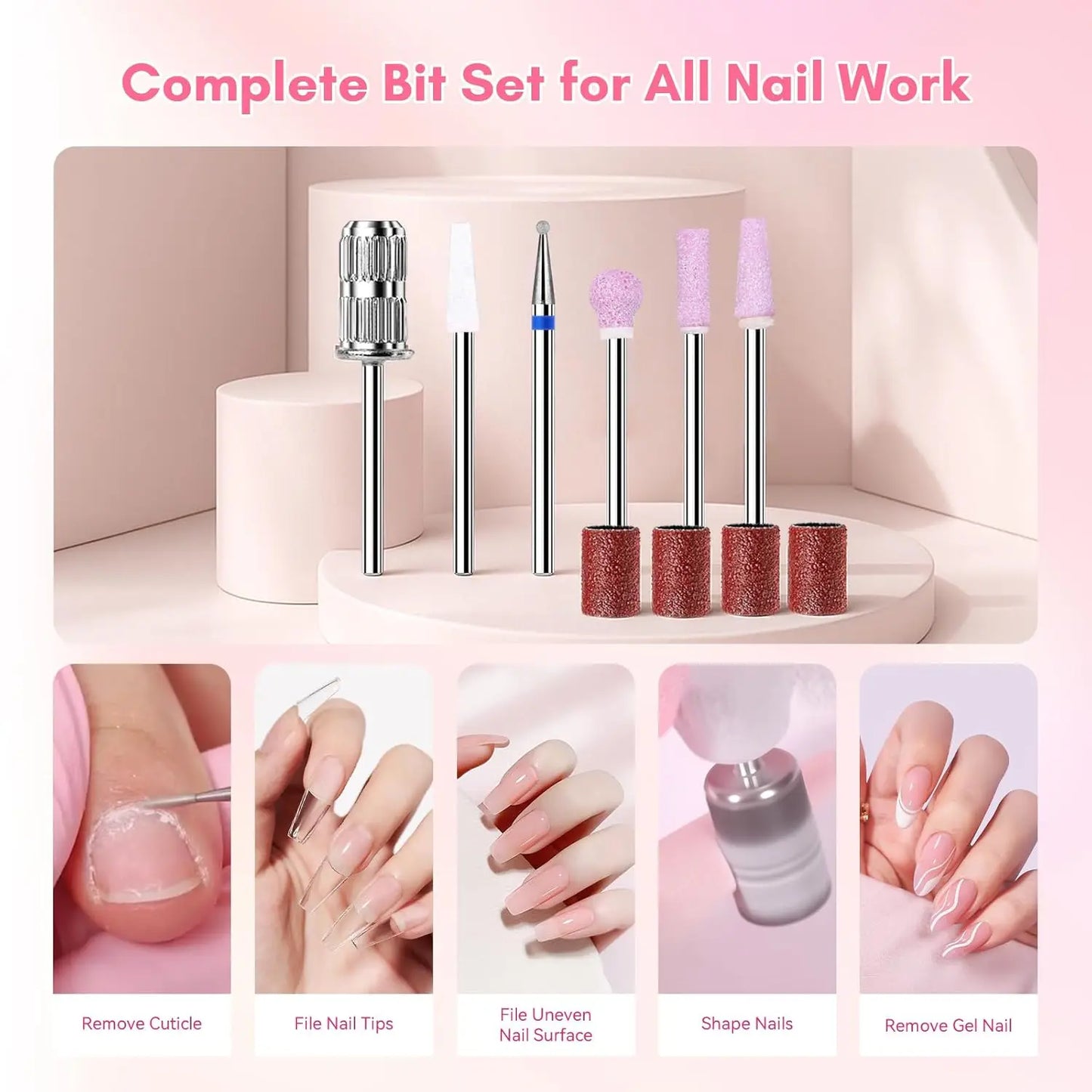 adjustable speed control electric nail drill for salon and home