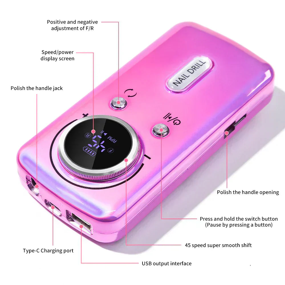 cordless electric nail drill for manicure and pedicur