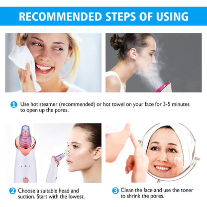 electric suction blackhead remover on T-zone